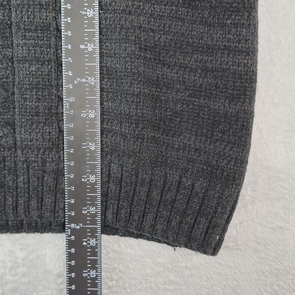 Bare Fox Urban Gear Sweater Mens XL Grandpacore Knit Soft Acrylic Black Gray - Picture 6 of 6